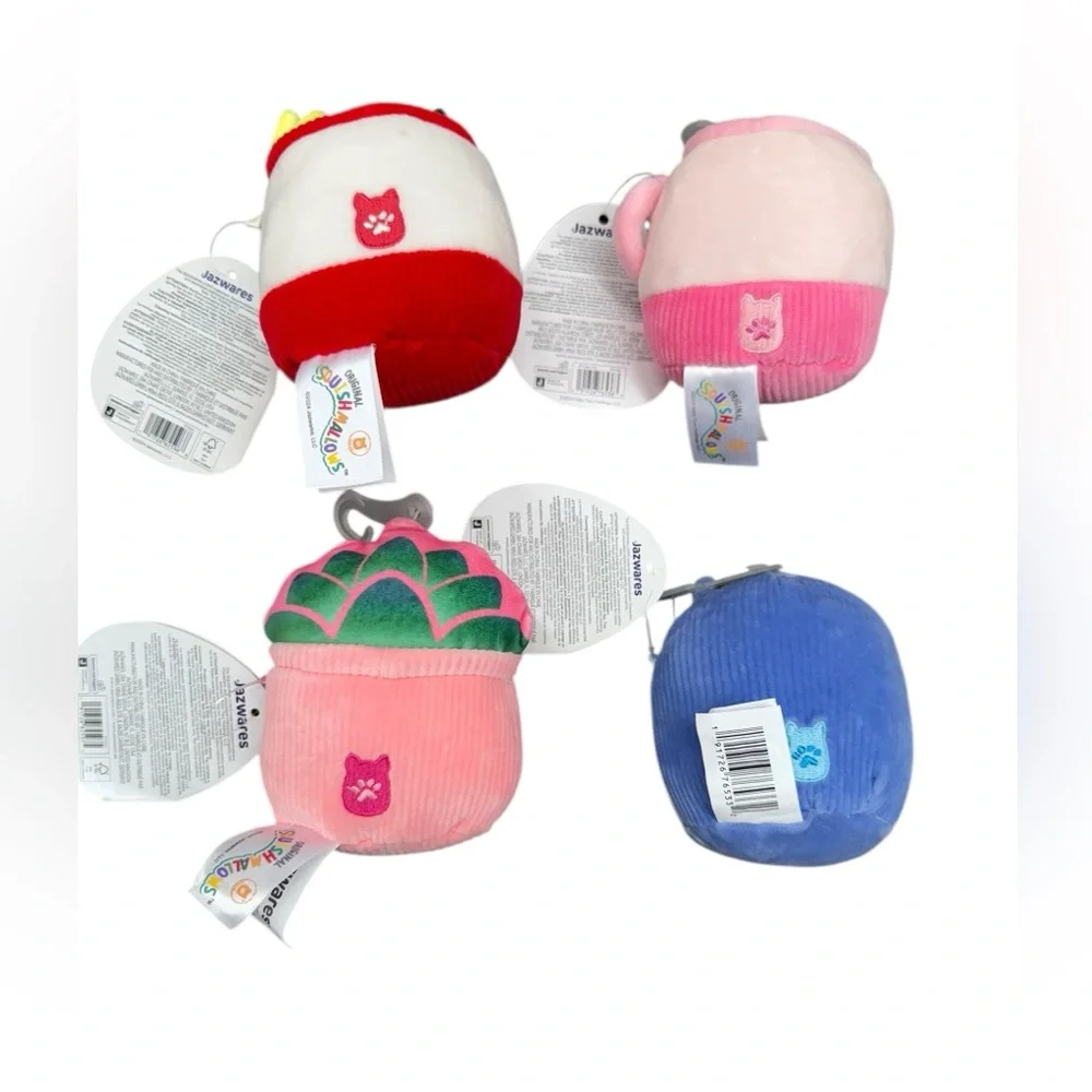 Squishmallows set of 4 squeaky dog toys NWOT By Jazwares